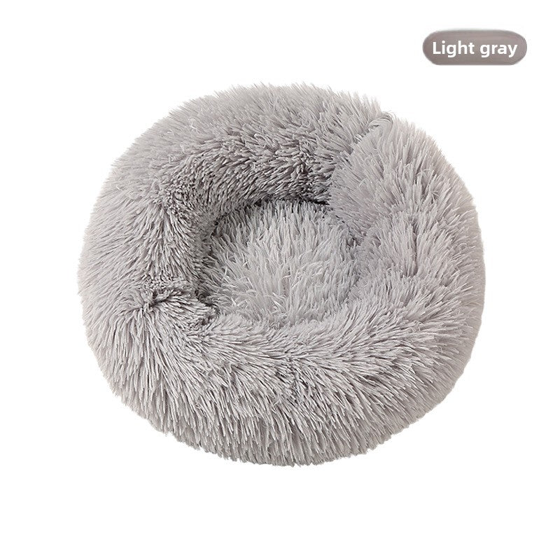 Cama nido de felpa redonda para perros y gatos