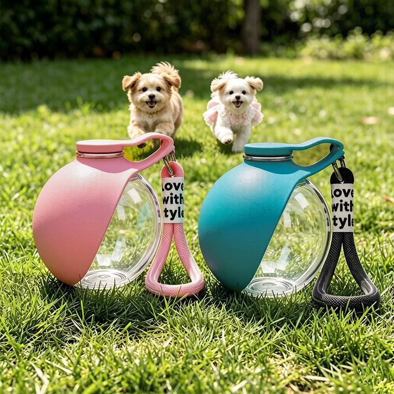 Botella de agua portátil para mascotas, dispensador de agua plegable para exteriores (gatos y perros pequeños)