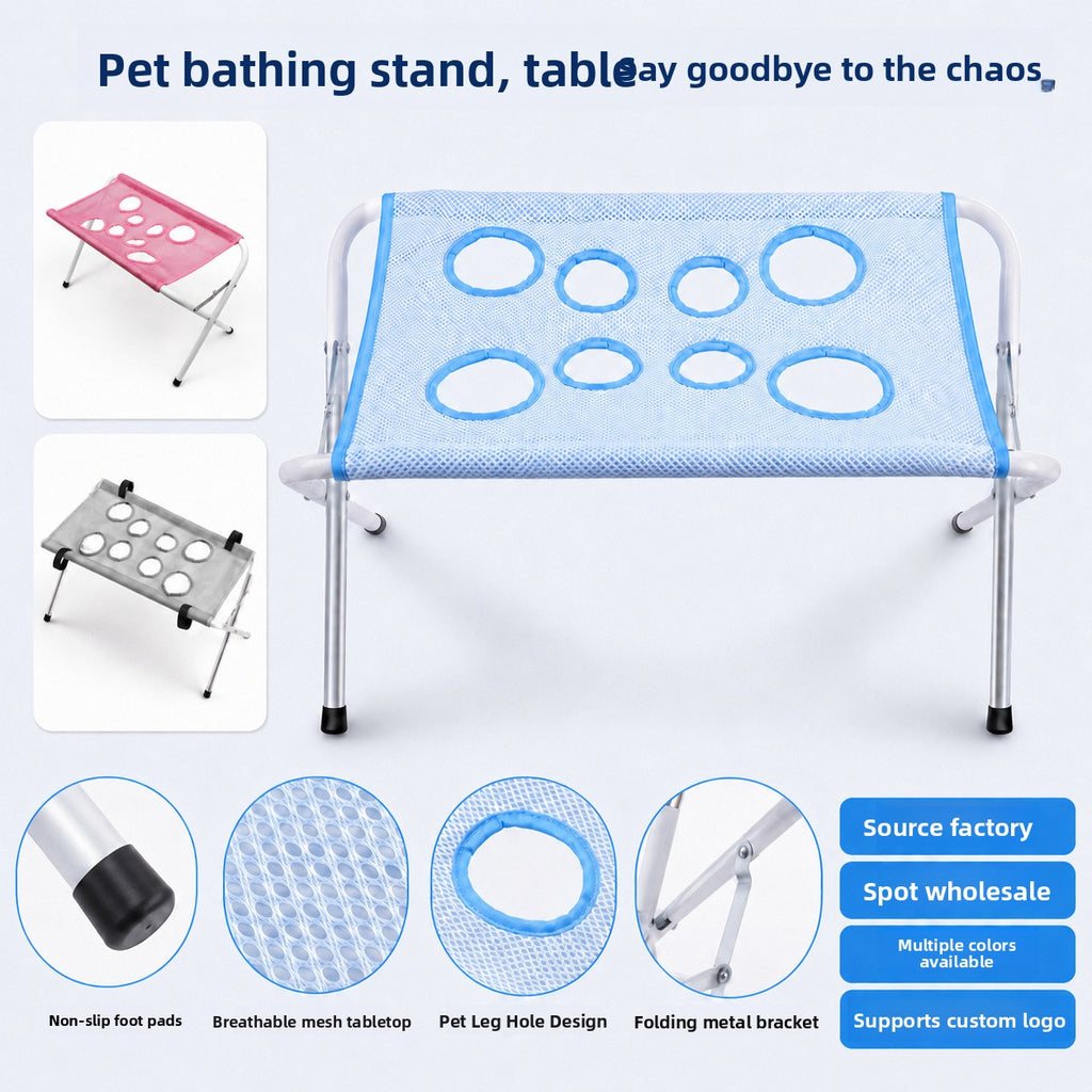Soporte plegable para baño y aseo de mascotas
